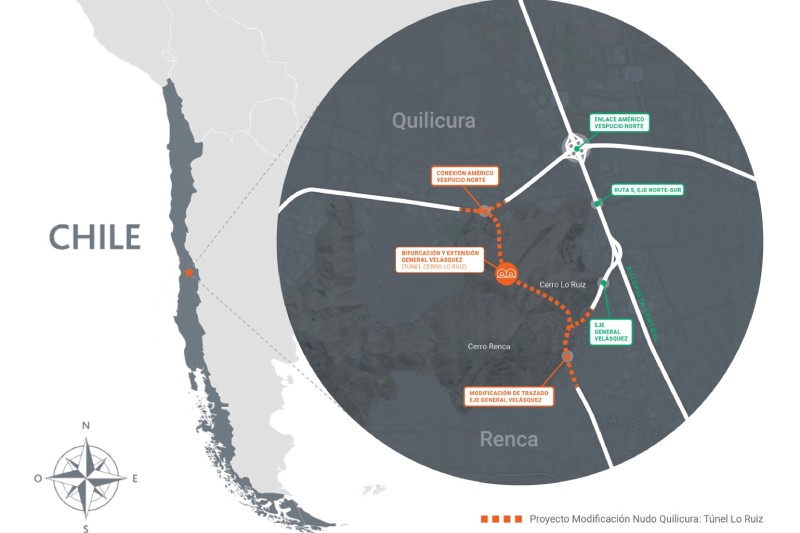 OHLA ejecutará importante proyecto de enlace vial que incluye dos túneles mineros unidireccionales entre General Velásquez y Vespucio Norte